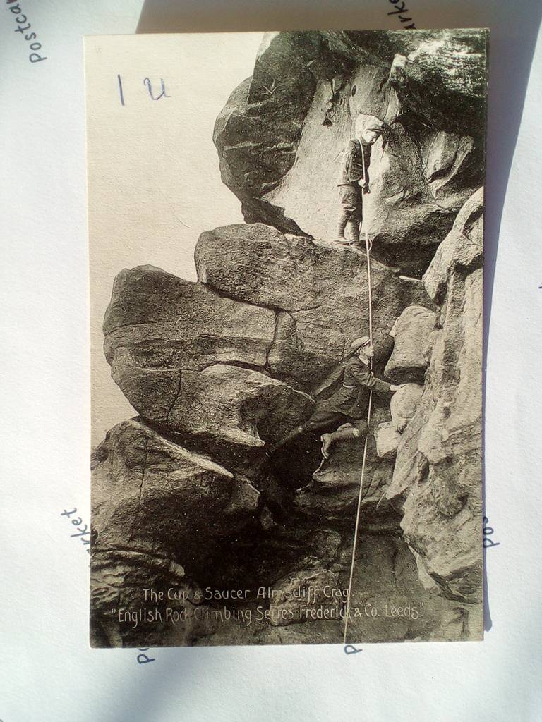 /UK/UK_climbing_1908_The Cup & Saucer, Almscliff Crag.jpg